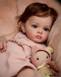 Dolls NPK 60CM Finished Reborn Toddler Girl Doll Tutti Hand Paint Doll High Quality 3D skin multiple Layers Painting Visible Veins 230114