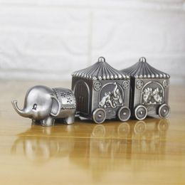 Storage Boxes Born Baby Keepsake Gift First Tooth And Curl Metal Artcraft Trinket Box Vintage Elephant Design