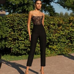 Women's Jumpsuits & Rompers Women Bandage Jumpsuit With Lace Sexy Strap Sleeveless Fashion For LadyWomen's