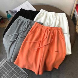 Women's Shorts Basic Casual Women Solid Classic All-match Loose Breathable High Waist Knee Length Wide Leg Trousers Girls Workout