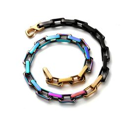 Chains Factory Price Wholesale Square Chain Necklacw 10mm Colordul Men's Cuban Necklace Style Thick JewelryChains