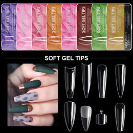 False Nails Clou Beaute Nail Extension Tips Full Cover Acrylic UV Fake Finger Quick Press On Manicure Accessories For Art Decoration