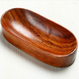 Plates Japanese Boat Shaped Wooden Bowl For Home Fruit Snack Dessert Salad Creative Tableware Made Of Whole Wood