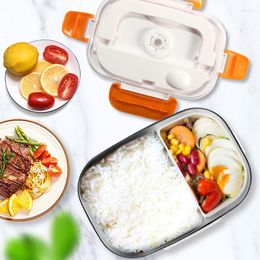 Dinnerware Sets Electric Lunch Box Fast Heat Up Warmer Leak Proof Removable Stainless Steel Container Portable Microwave For Car Truck