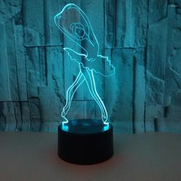 Table Lamps Ballet 3d Stereo For Foreign Trade 7 Colour Touch Controlled Night Lamp Visual Desk