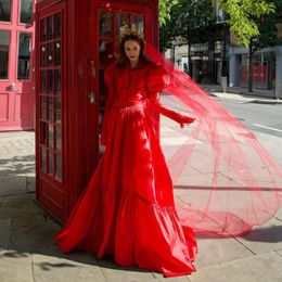 Bridal Veils V84 Wedding Veil Long 3M/5M Luxury Cathedral Red Colored Black For Face Soft Tulle VeilBridal
