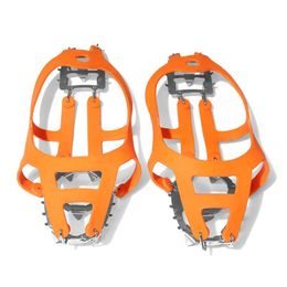 Climbing Cords Slings And Webbing Traction Cleats 18 Spikes Snow Shoes Antiskid Teeth Crampons For Winter Ice Fishing Stainless Steel Shoe
