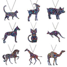 Pendant Necklaces Creative European And American Necklace Accessories Acrylic Thermal Transfer Fashion Animal Sweater Chain