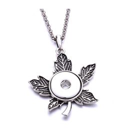 Arts And Crafts Vintage Styles Heart Leaf Owl Charms Snap Button Necklace 18Mm Ginger Snaps Buttons Necklaces For Women Jewelry Drop Dhovp