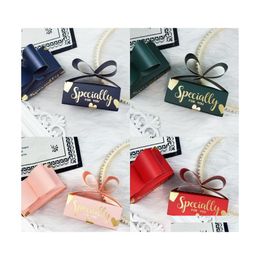 Gift Wrap Specially Paper Candy Box Wedding Favors Storage Ins Bow Shape Party Boxes Drop Delivery Home Garden Festive Supplies Event Dh1Ih