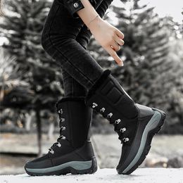 Boots Women's High Snow 2023 Winter Fashion Casual Female Ladies Girls Red Waterproof Rubber Platform Cotton-Padded Shoes