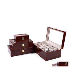 Watch Boxes Cases 2/3/5/6/10/12 Grids Wooden Wristwatches Case Holder Organizer Storage For Quartz Bracelets Jewelry Box Display G Ot7Ie