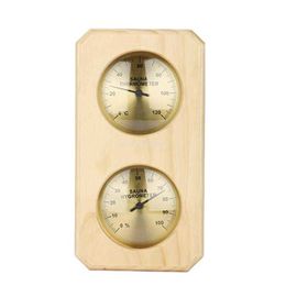 Dual Display Thermometer Hygrometer 2-In-1 Indoor Wood Thermo- Steam Room Sauna