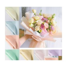 Gift Wrap Florist Paper 20Pcs/Lot 60X60Cm Wedding Valentine Flower Bouquet Waterproof Supplies Drop Delivery Home Garden Festive Part Dhkjh