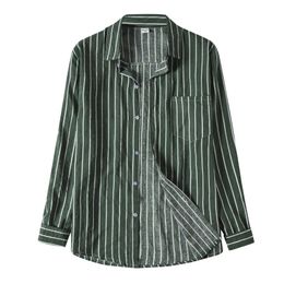 Men's Casual Shirts Men Petite Turtleneck Tops Stripe Shirt Long Sleeve Pocket Button Turn-Down Collar Top Turn Diaper MenMen's