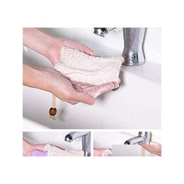 Bath Brushes Sponges Scrubbers Brushes Selling Natural Exfoliating Mesh Soap Saver Sisal Bag Pouch Holder For Shower Foaming And Dhchk