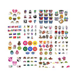 Shoe Parts Accessories Moq 50Pcs Texas Mexican Street Style Cartoon Pattern Croc Charms 2D Soft Pvc Decorations Charm Buckles For Dhtsw