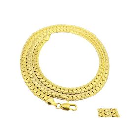 Chains Classic Women Men 1830 Inch Sier Gold Chain Necklace Long Metal 5Mm Snake Drop Delivery Jewellery Necklaces Pendants Otgcx
