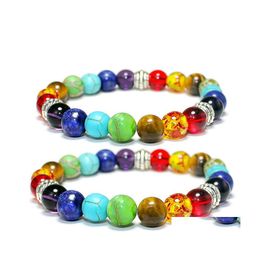 Charm Bracelets 3 Style 7 Chakra Bracelet Lava Aroma Nce Bead Reiki Buddha Prayer Natural Stone Yoga For Women Support Fba Drop Deli Dho7I