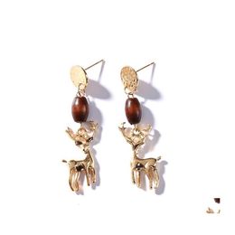 Charm Trendy Statement Christmas Tree Elk Earring For Women Mtilayer Spring Drop Earrings Jewelry Girls Gifts Wholesale Delivery Otbvd