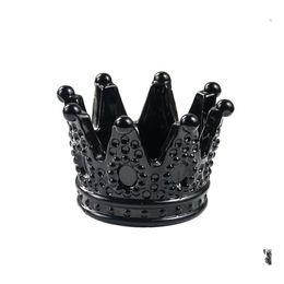 Ashtrays Ashtray Transparent Black Crown Glass Cigar Smoking Accessory Tobacco Tray Candle Holders For Home Decor Gifts Drop Deliver Dhcnz