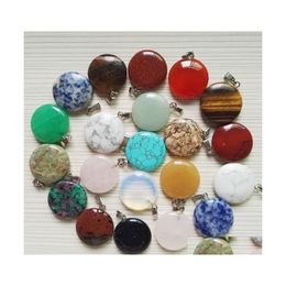 Arts And Crafts Natural Stone Oblate Rose Quartz Lapis Lazi Turquoise Opal Crystal Pendant Charms Diy For Necklace Earrings Jewellery Dhiiy