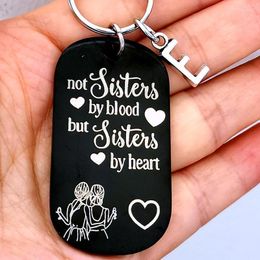 Keychains Friendship Gifts For Women Sister Not By Blood But Sisters Heart Keychain Birthday Friend BFF JewelryKeychains Fier22