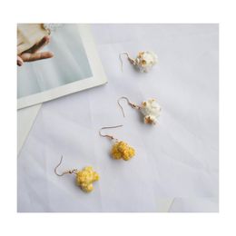 Dangle Chandelier Delicious Mini Popcorn Drop Earrings Resin Funny Food Jewellery Joker Fashion Vacation Summer Beach Party Delivery Dhqvj