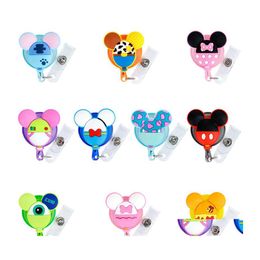 Other Office School Supplies Cute Cartoon Sile Retractable Badge Reel Clip Student Nurse Id Card Badges Holder Accessories Hospita Dhqoj