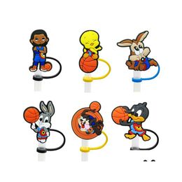 Drinking Straws Custom Space Jam Soft Sile St Toppers Accessories Er Charms Reusable Splash Proof Dust Plug Decorative 8Mm Homefavor Dh9Hk