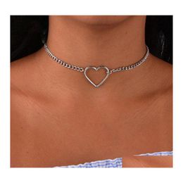 Pendant Necklaces Hollow Heart Choker For Women Wholesale Statement Necklace Dainty Gift Drop Delivery Jewellery Pendants Dh1Zs