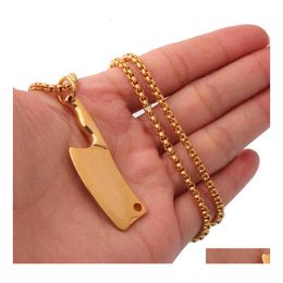 Pendant Necklaces Men Womens Gold Plated 316L Stainless Steel Small Kitchen Knife Necklace Jewellery Gift Drop Delivery Pendants Dhyxa