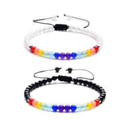 Arts And Crafts 4Mm Thin Natural Crystal Stone Yoga 7 Chakras Healing Nce Reiki Prayer Stones Bracelet For Women Drop Delivery Home G Dh0Ny