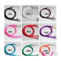 Cord Wire 10 Color Wax Leather Beading Necklace String Snake Rope Extender Chain Lobster Clasp Fashion Diy Jewelry Findings In Bk Otvxn