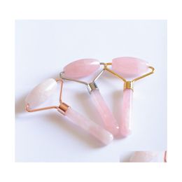 Arts And Crafts Single Head Face Roller Natural Powder Crystal Jade Rollers Delicate Compact Masr Gua Sha Beauty Good 15Ym E2 Drop D Dhywp
