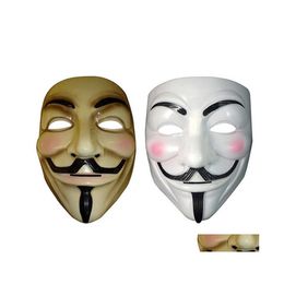 Party Masks Vendetta Mask Anonymous Of Guy Fawkes Halloween Fancy Dress Costume White Yellow 2 Colours Xb1 Drop Delivery Home Garden Dh53G