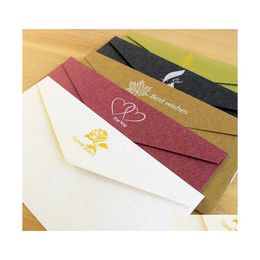 Packing Bags Packaging Vintage Bronzing Invitations Cards Envelope Kraft Paper Business Invitation Card Envelopes Wedding Party Invi Dhidl