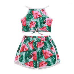 One Pieces Toddler Baby Kids Girls Watermelon Print Vest Top Floral Short Pants Sets Two Bikini Set Biquini Infantil Swimming