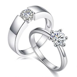 Wedding Rings Men And Women Couple Love Vow Bride Accessories Charms Cubic Zircom Bijoux Femme Happy Forever