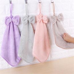 Towel Clean Hearting Baby Hand Plush Kitchen Soft Hanging Bathroom Wipe Home Textile Daily Use Bow Velvet Hair 2023 Kids