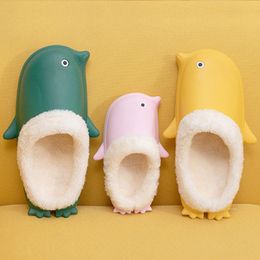 Slippers Cute Penguin Baby Shape Waterproof Warm Winter Cartoon Shoes For Children HSJ88