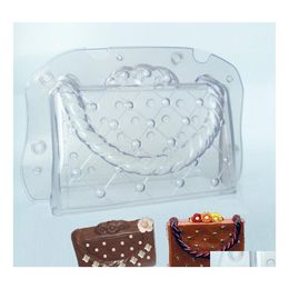 Baking Moulds Mods Plastic Chocolate Mod 3D Diy Handmade Cake Lady Bag Mould Polycarbonate Candy Decorating Tools Moulds Drop Delivery Dhjyc
