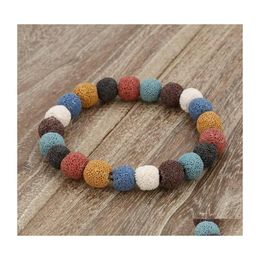 Arts And Crafts Colourf Natural Lava Stone Heart Love Bead Bracelet Diy Volcano Essential Oil Diffuser For Women Men Jewelry Drop De Dhvtw