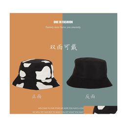 Wide Brim Hats Summer Unisex Doublesided Print Graffiti Bucket Fishing Outdoor Cap Vintage Women Men Sunsn Hat Street Headwear 3461 Dhgvc