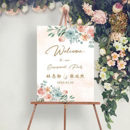 Party Decoration 1pc Canvas Custom Logo Welcome To Our Wedding Decal Sticker Flower Posters And Prints Supplies