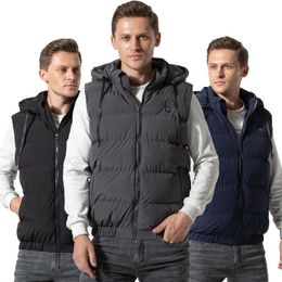 Men's Vests USB Korean Nine Zone Electric Heating And Women'S Coat Charging Belly Warm Back Cotton Waistcoat JacketMen's