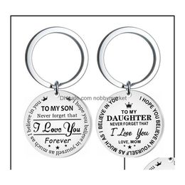 Key Rings Jewellery I Love You Keychain Inspire My Son Daughter Keyring Bag Hangs Ring Fashion Letter Keychains Drop Delivery 2021 Dhunw