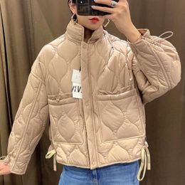 Women's Trench Coats Long-sleeved Jacket 2023 Autumn And Winter European American Style Stand-up Collar Loose Casual Cotton Clot