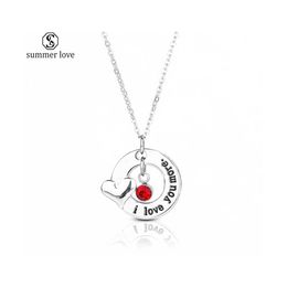 Pendant Necklaces 12 Month Birthday Stones Necklace Stainless Steel Fashion Jewellery For Women Gift Wholesalez Drop Delivery Pendants Dhojc