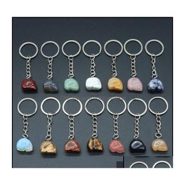 Key Rings Jewellery Healing Reiki Chakra Natural Stone Skl Pendant Keychain Crystal Chakras Quartz Chains Aessories Drop Delivery 2021 Dhnva